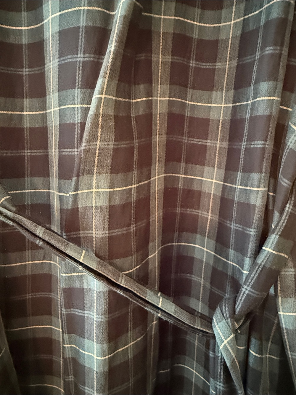LOFT Navy and Light Blue Plaid Midi Shirt Dress - Picture 3 of 3
